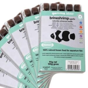 Tropical Marine Centre Gamma Frozen Food Brine Shrimp Plus Garlic Blister Pack Fish Food, 570 Grams, Pack of 6